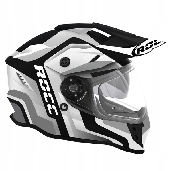Moto prilba ROCC 781 čierno-bielo-šedá XL