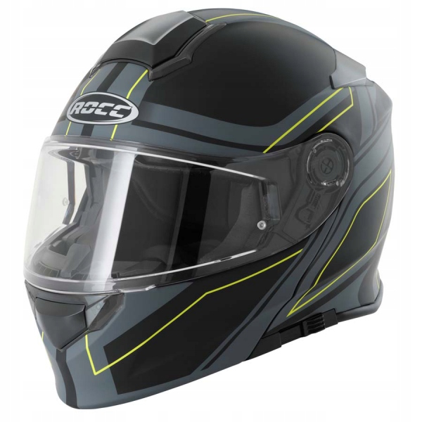 Moto prilba ROCC 830 Matte Black / Neon M.