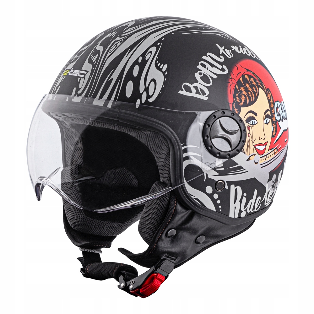 Moto prilba na chopper W-TEC FS-701BG čierna