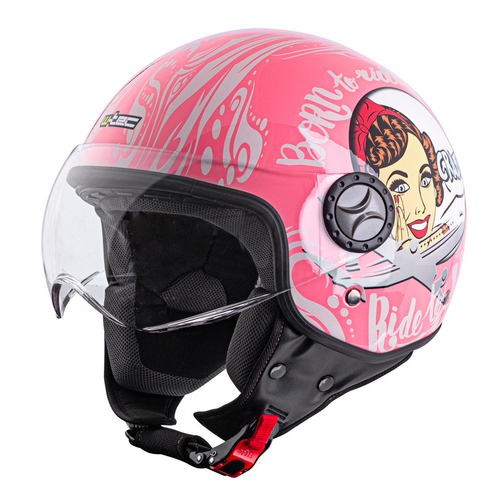 Moto prilba W-TEC FS-701PG Pink Life