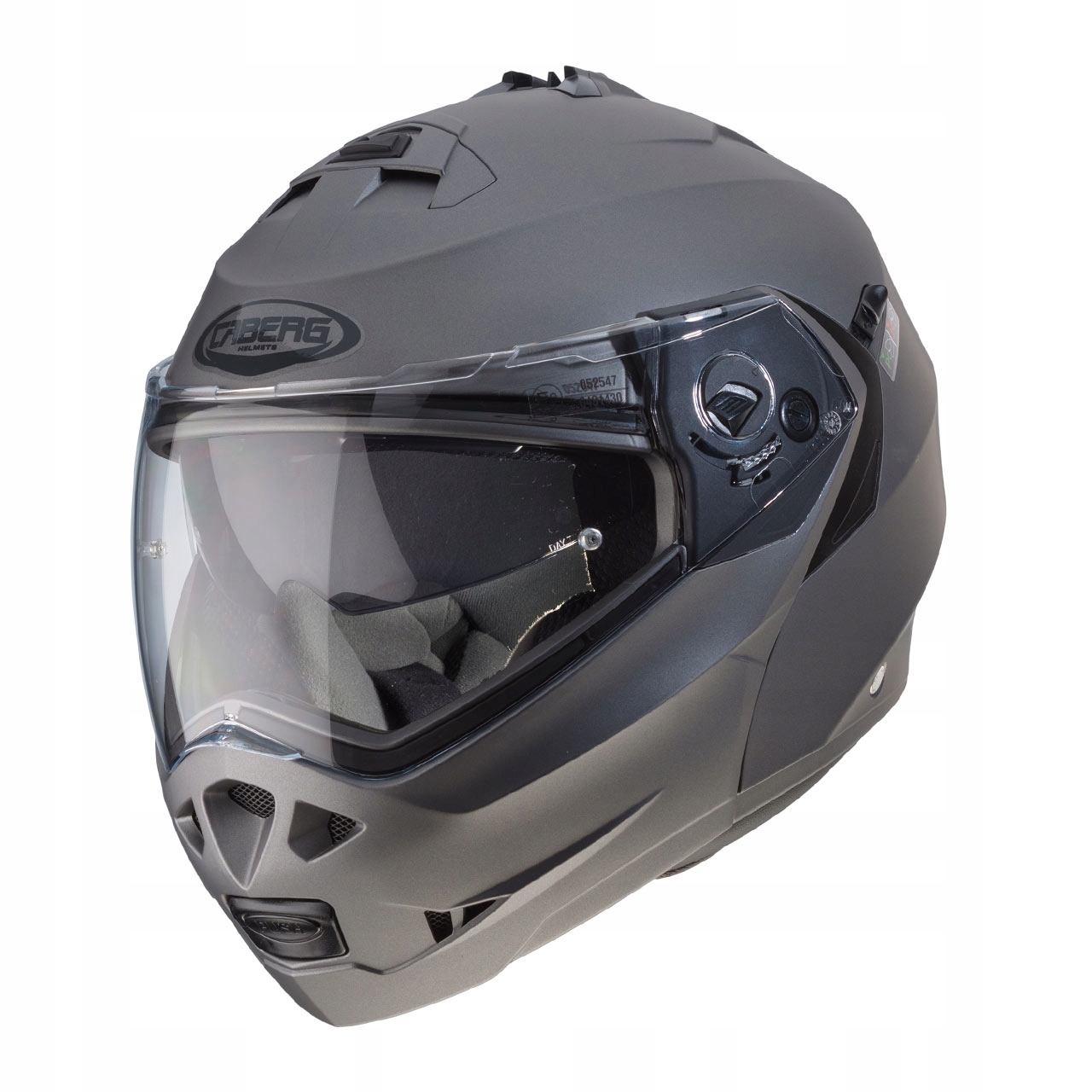 Čeľusťová prilba CABERG DUKE II PINLOCK GREY MATT XL
