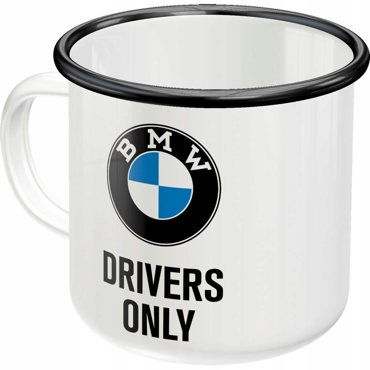 Smaltovaný hrnček BMW Drivers Only ako darček