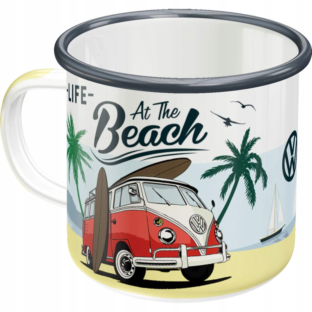 Smaltovaný hrnček Volkswagen Beach ako darček