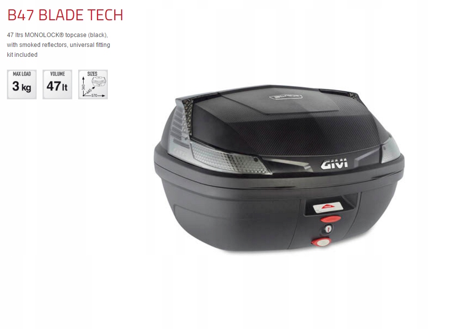 Stredový kufor GIVI B47NTML BLADE TECH Monolock