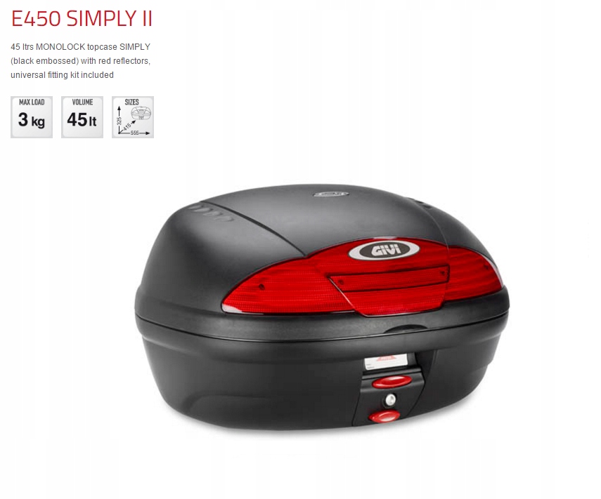 Stredový kufor Givi E450 SIMPLY II Monolock 45 L