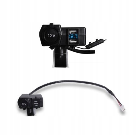 MOTOR 2 X USB NABÍJAČKA MOTOCYKLOV + VOLTMETR