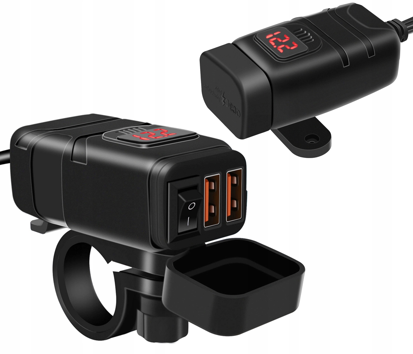 NABÍJAČKA NAPÁJANIE NAPÁJANIE 2x USB TLAČIDLO VOLTMETRU QC3.0