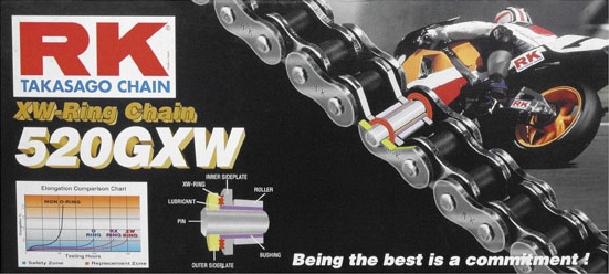 DRIVE CHAIN RK 520 GXW 98 ODKAZOV XRING