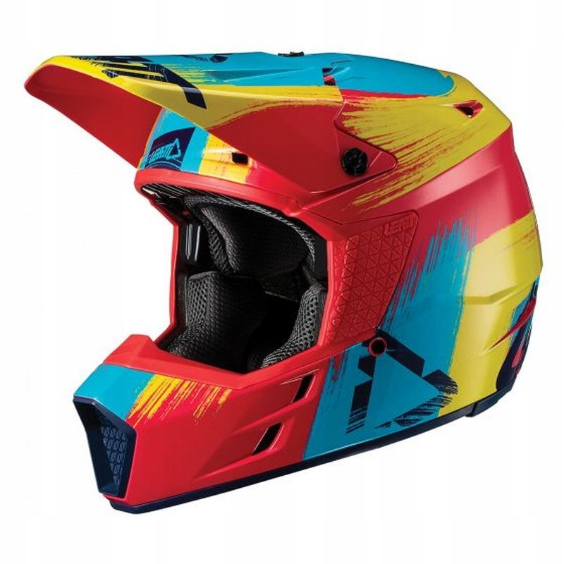 PRILBA NA KOŽU CROSS MODEL GPX 3,5 V19.1 ČERVENÁ / VÁPENÁ r.L