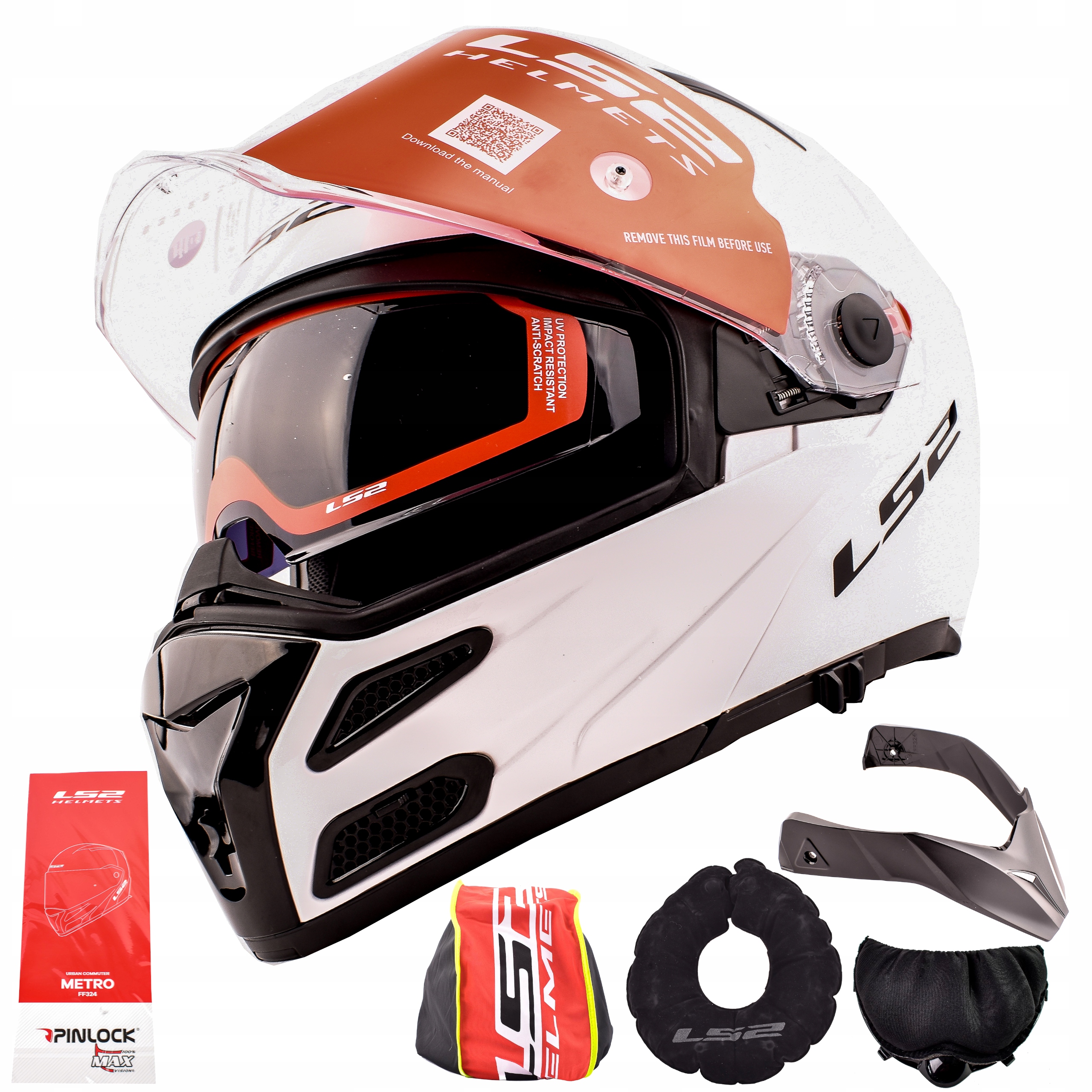 LS2 FF324 METRO EVO SPOLOČNÁ PRILBA BIELA PINLOCK M