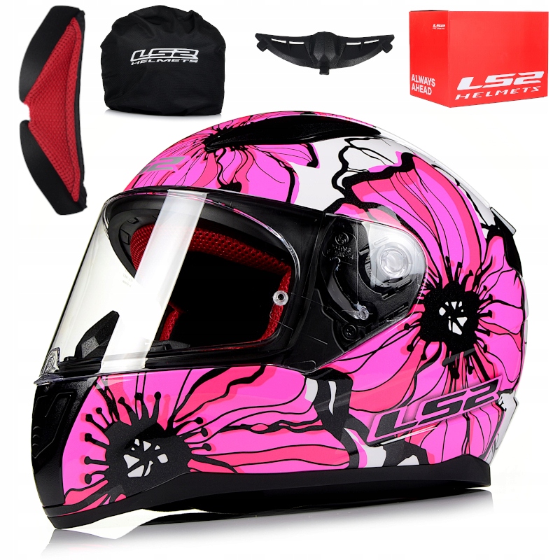 LS2 FF353 POPPIES DÁMSKA PRILBA NA MOTOCYKLE veľkosť M.