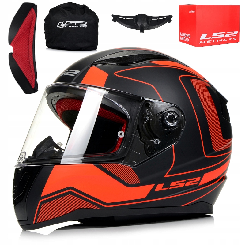 Prilba LS2 FF353 RAPID CARRERA ČERVENÁ MOTOCYKLOVÁ PRILBA M.