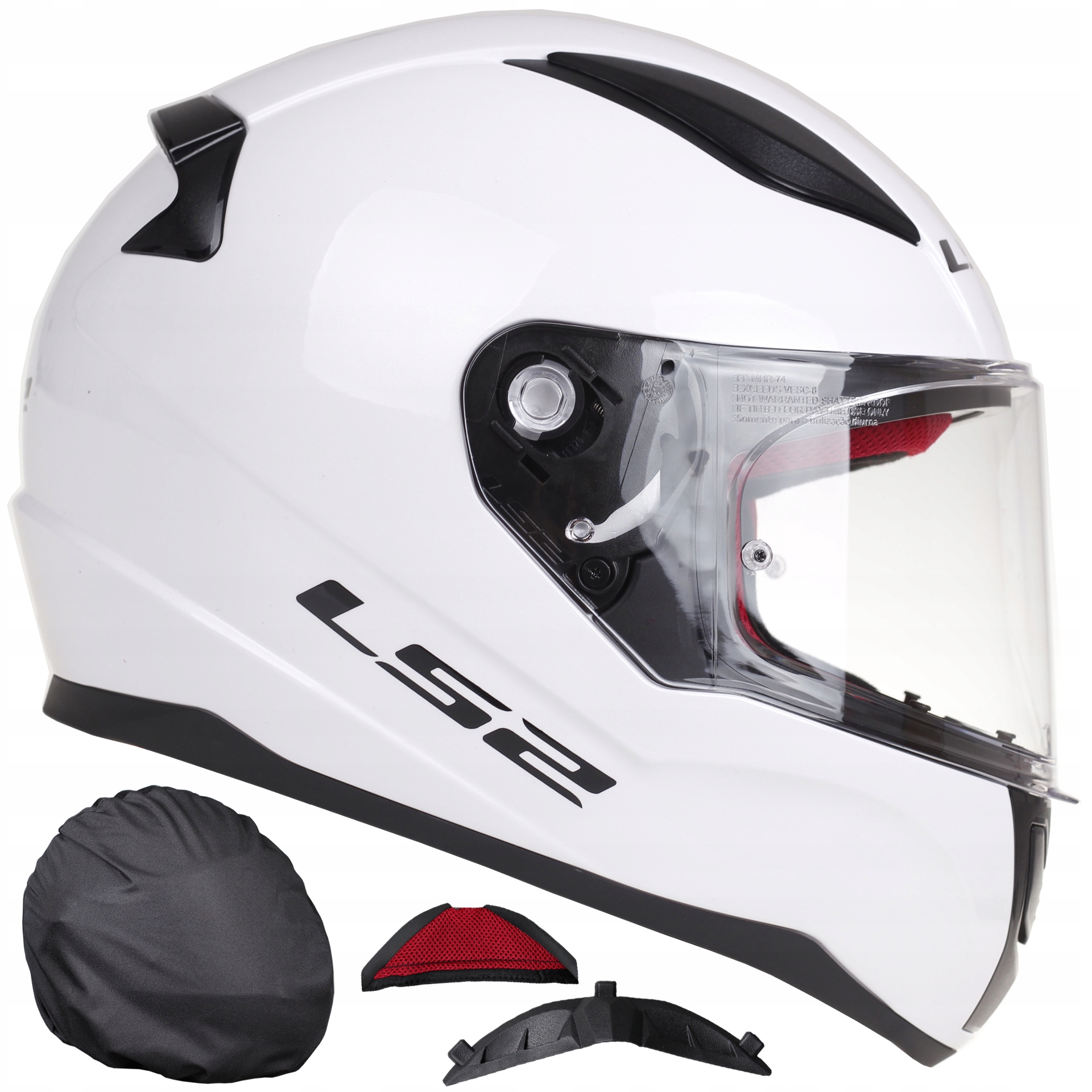 LS2 FF353 RYCHLÁ PRILBA NA MOTOCYKLE BIELA ZADARMO L