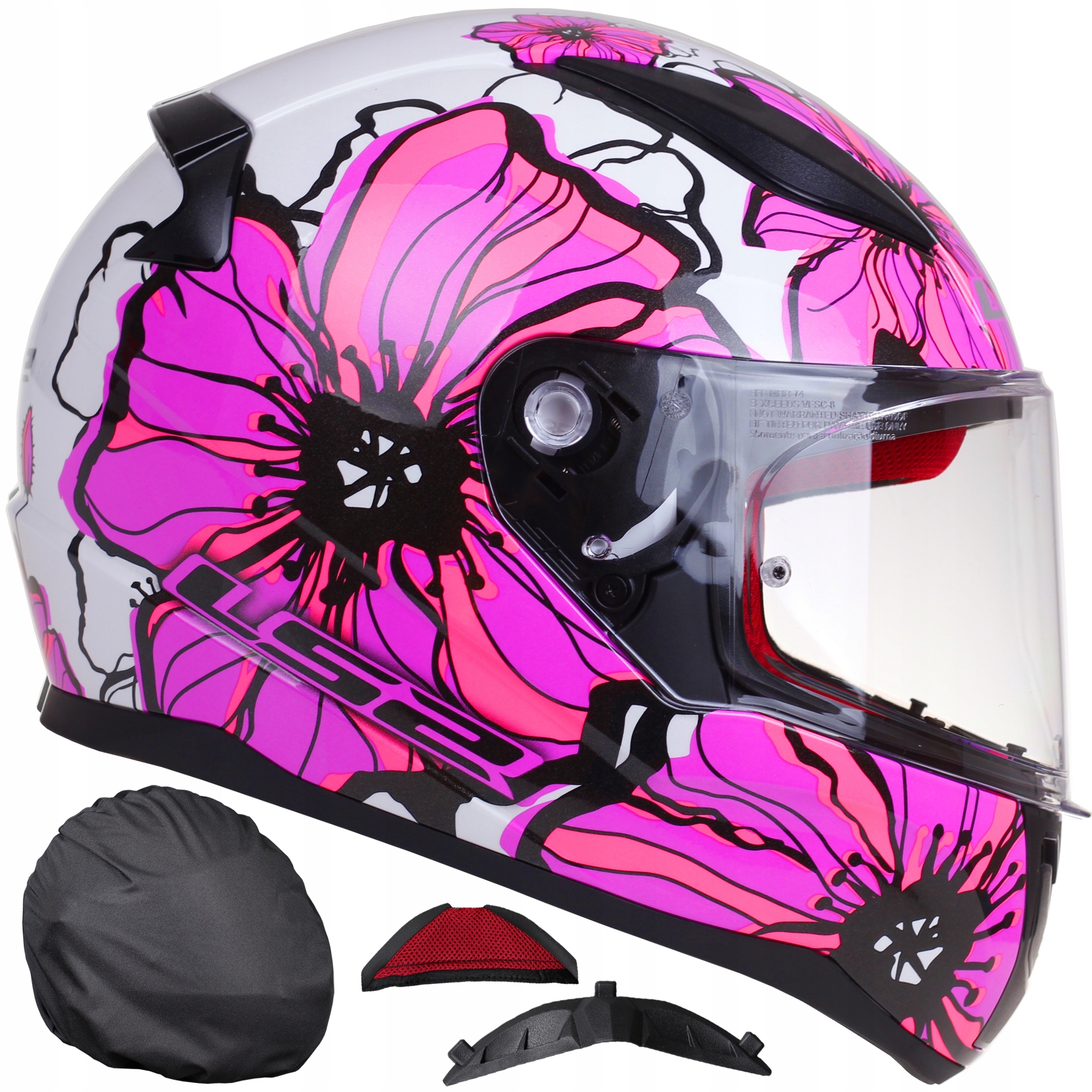 LS2 FF353 RYCHLÁ MOTOCYKLOVÁ PRILBA POPPIES RUŽOVÁ