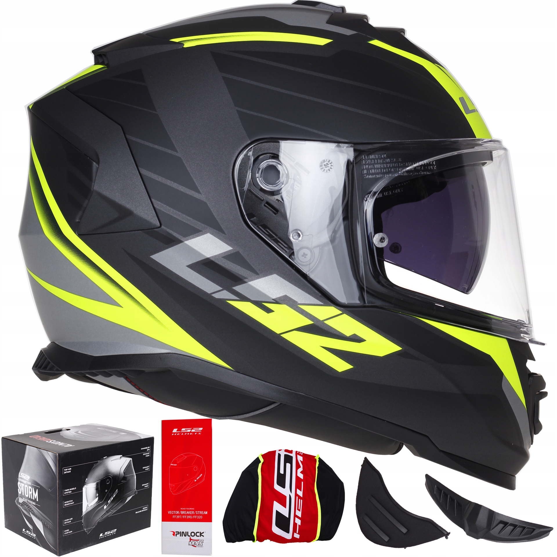 LS2 FF800 BÚRKA NERVOVÁ fluo moto prilba ZADARMO