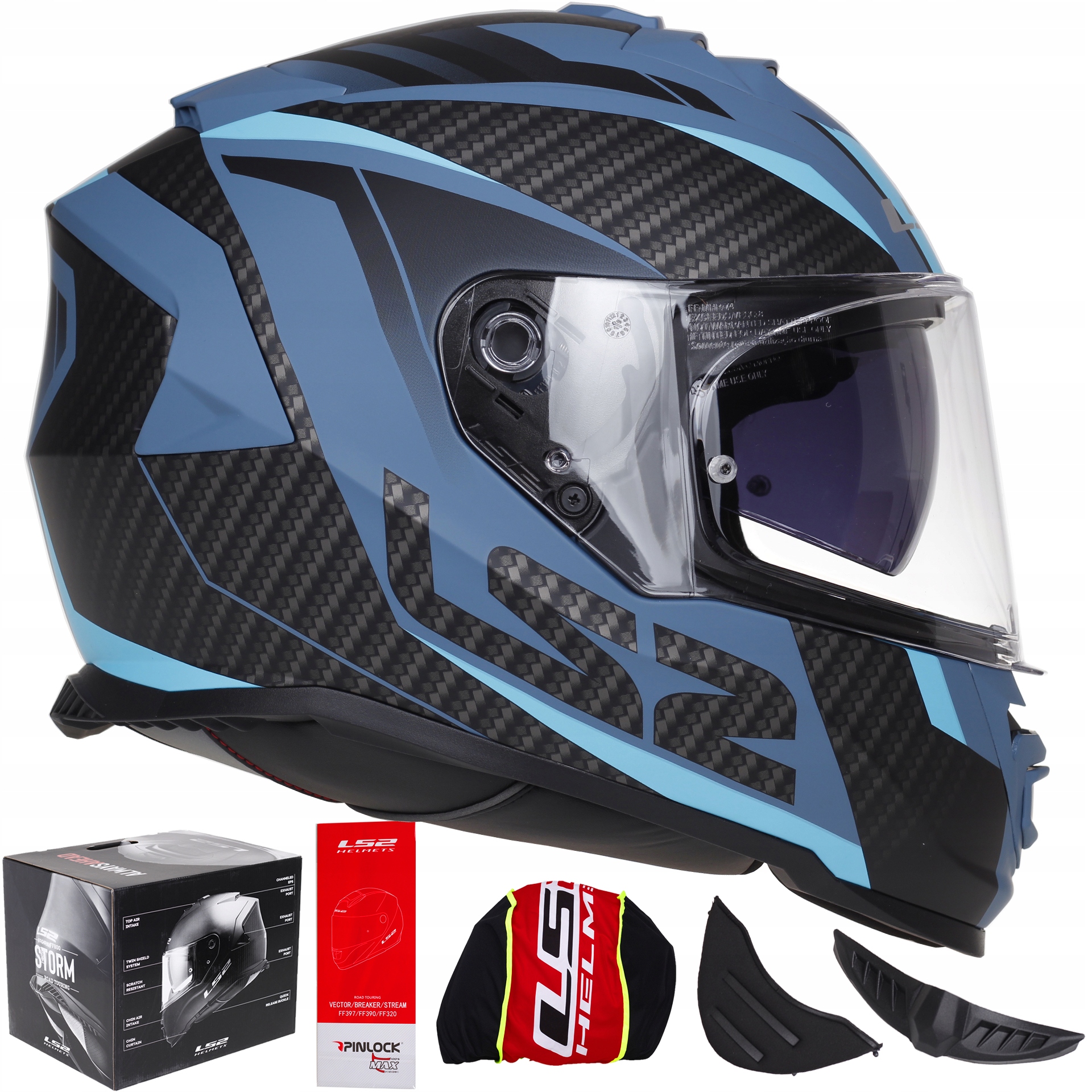 LS2 FF800 STORM RACER modrá PRILBA NA MOTOCYKLE ZADARMO