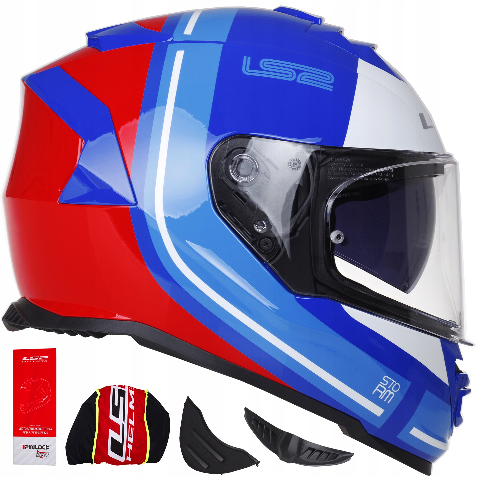 Prilba na motorku LS2 FF800 STORM SLANT modrá červená