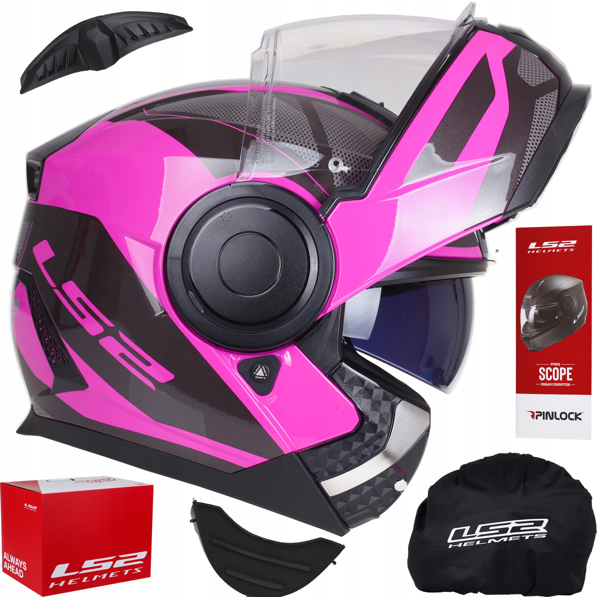 PRILBA LS2 FF902 SCOPE AXIS PINK JAW + PINLOCK