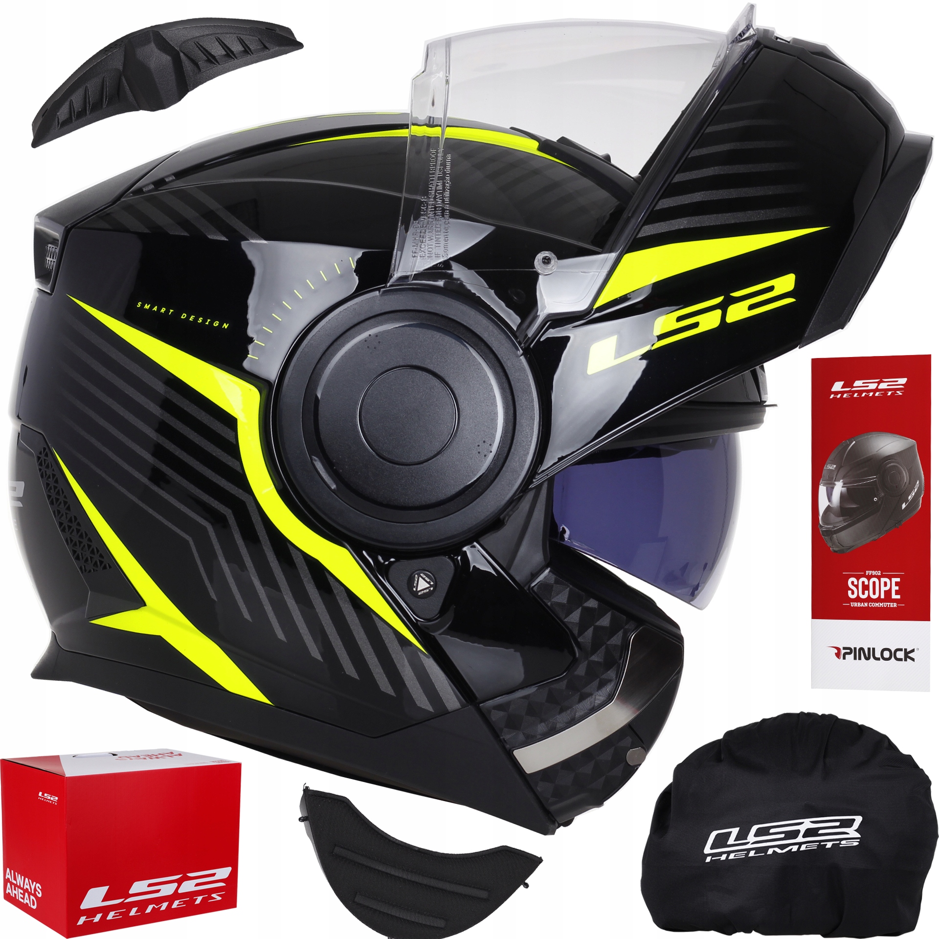 LS2 FF902 SCOPE SKID H-V JAW HELMET + PINLOCK