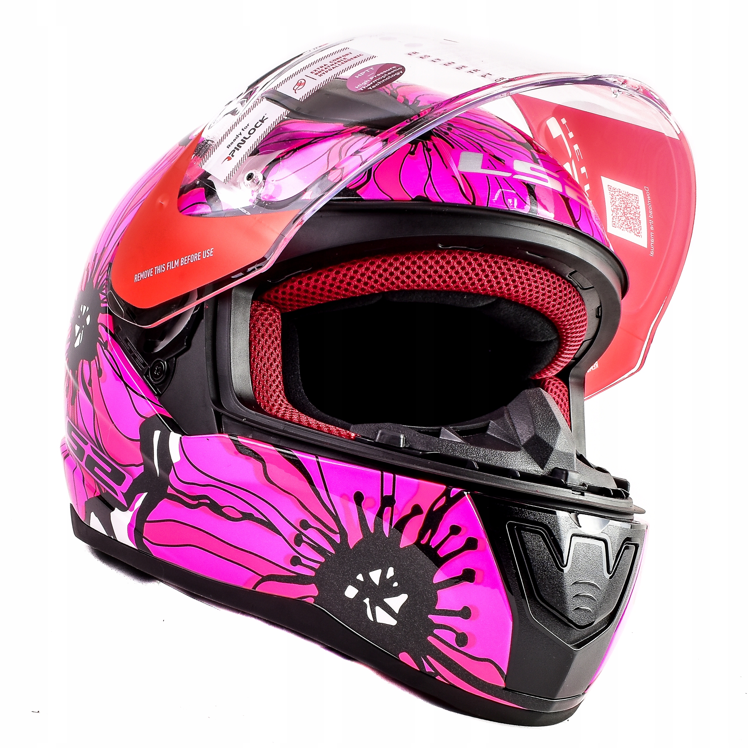 Dámska motocyklová prilba LS2 Rapid Poppies Pink L