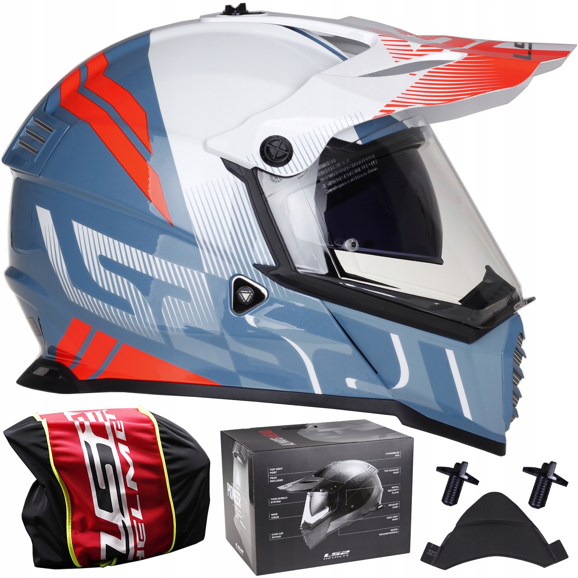 LS2 MX436 PIONEER EVO kobalt CROSS ENDURO ATV PRILBA