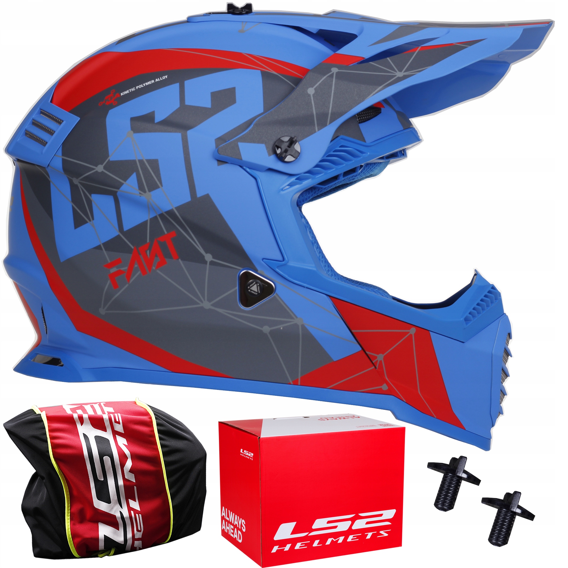 Prilba LS2 MX437 FAST EVO CROSS ATV ALPHA MODRÁ