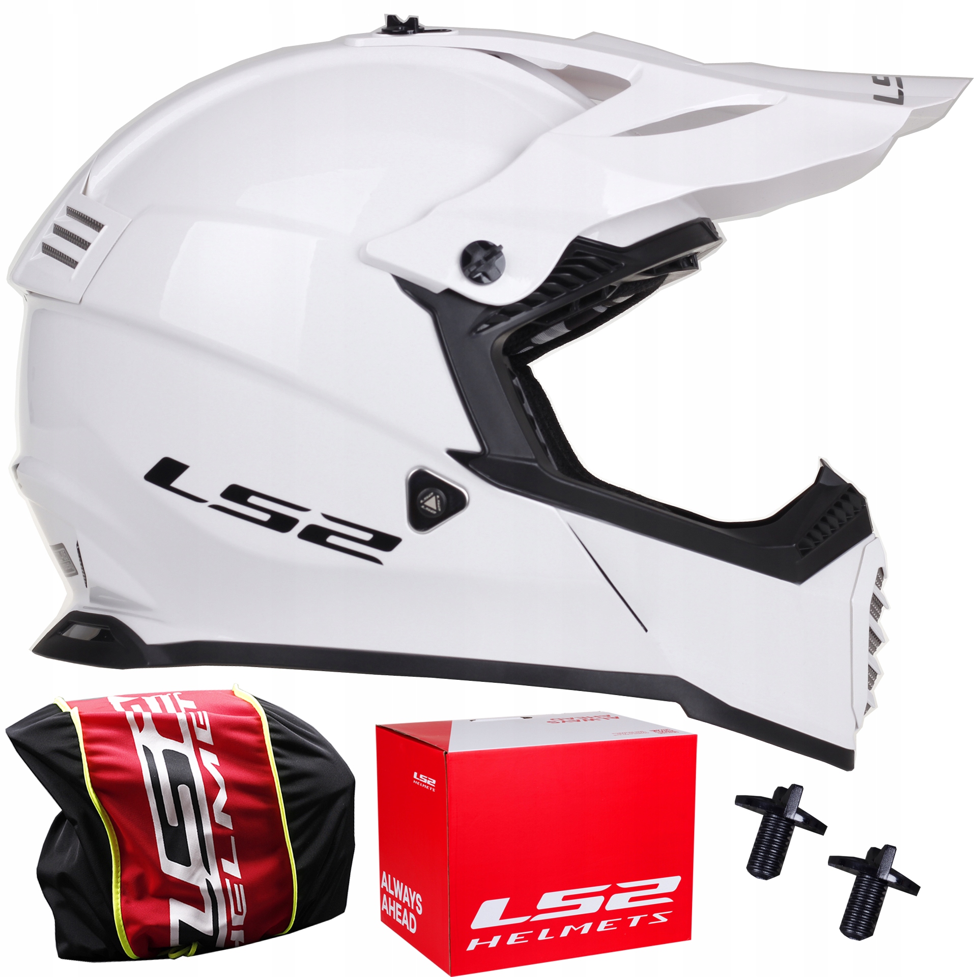Prilba na štvorkolku LS2 MX437 FAST EVO WHITE CROSS ATV biela