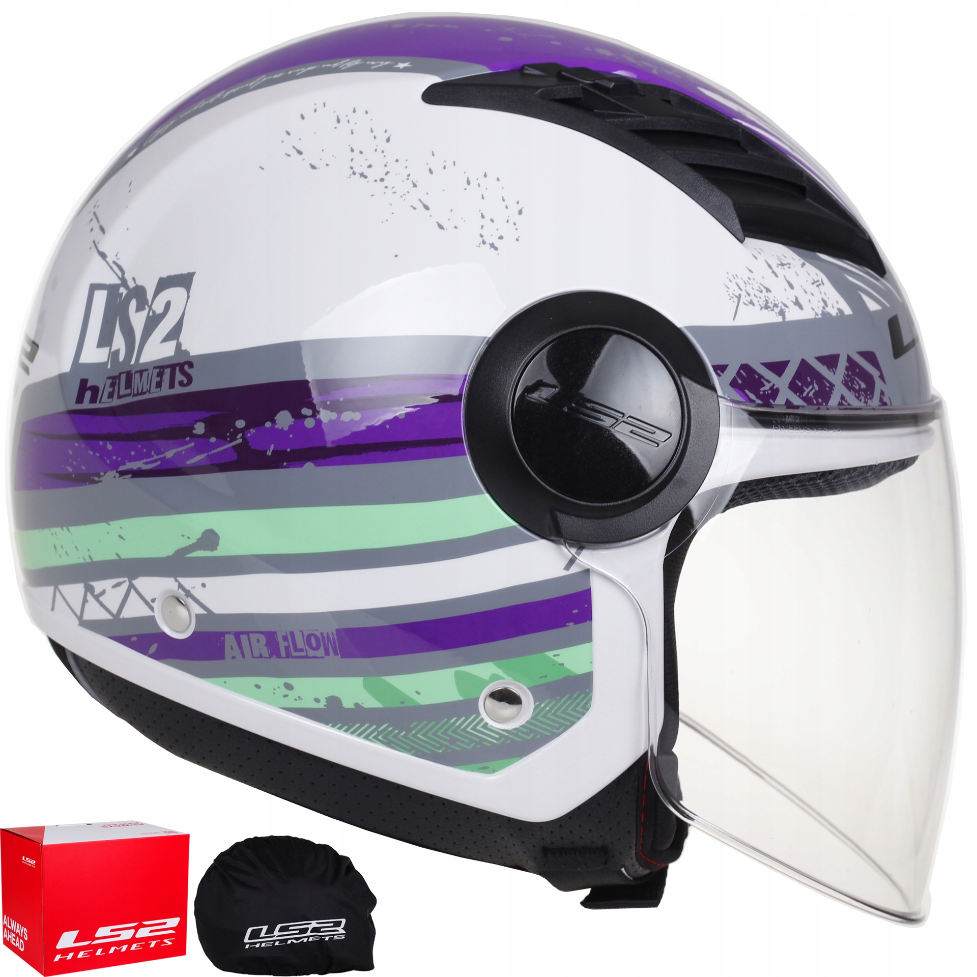 LS2 OF562 AIRFLOW RONNIE VIOLET OTVORENÁ PRILBA JET