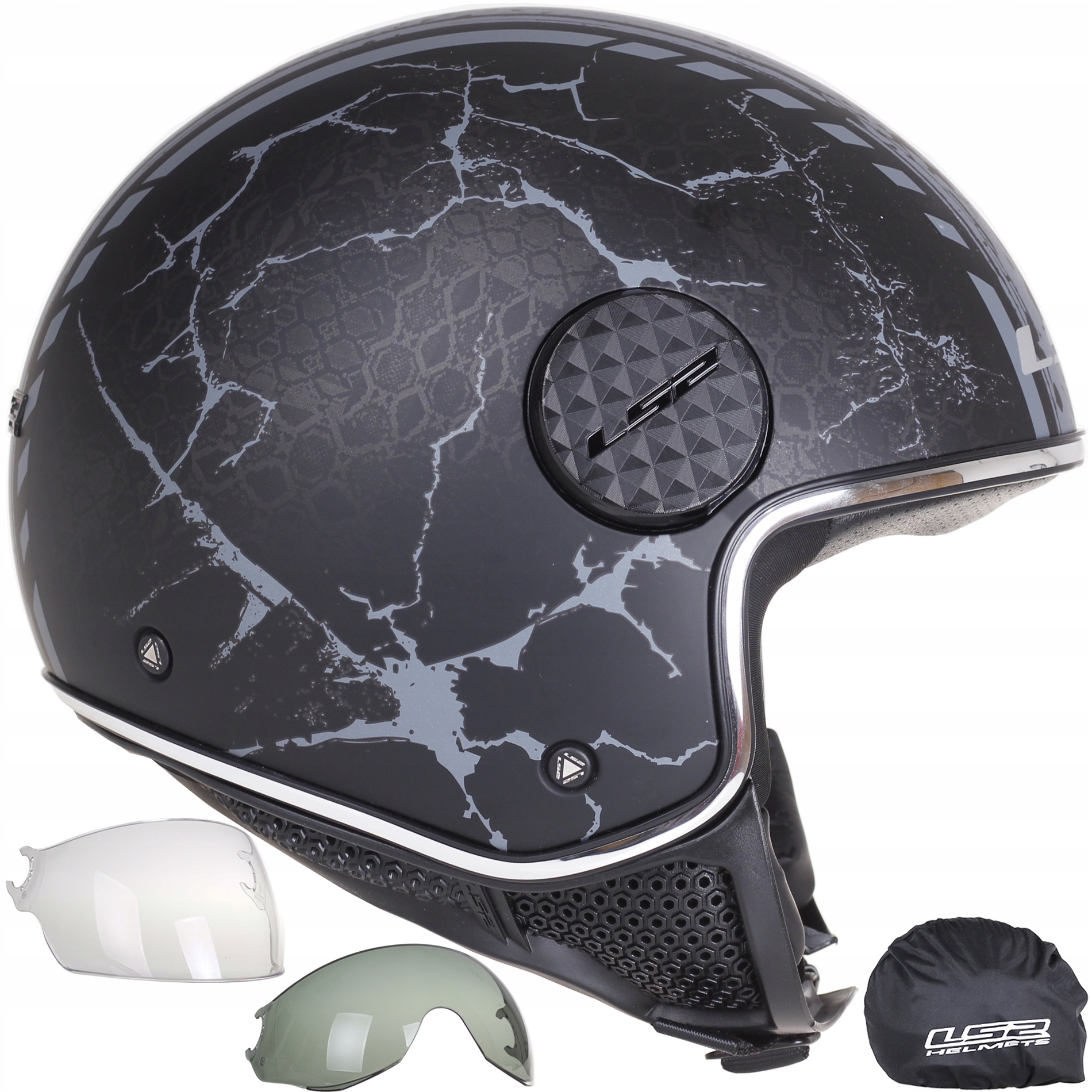 LS2 SPHERE LUX SNAKE Titan OTVORENÁ PRILBA 2 okná