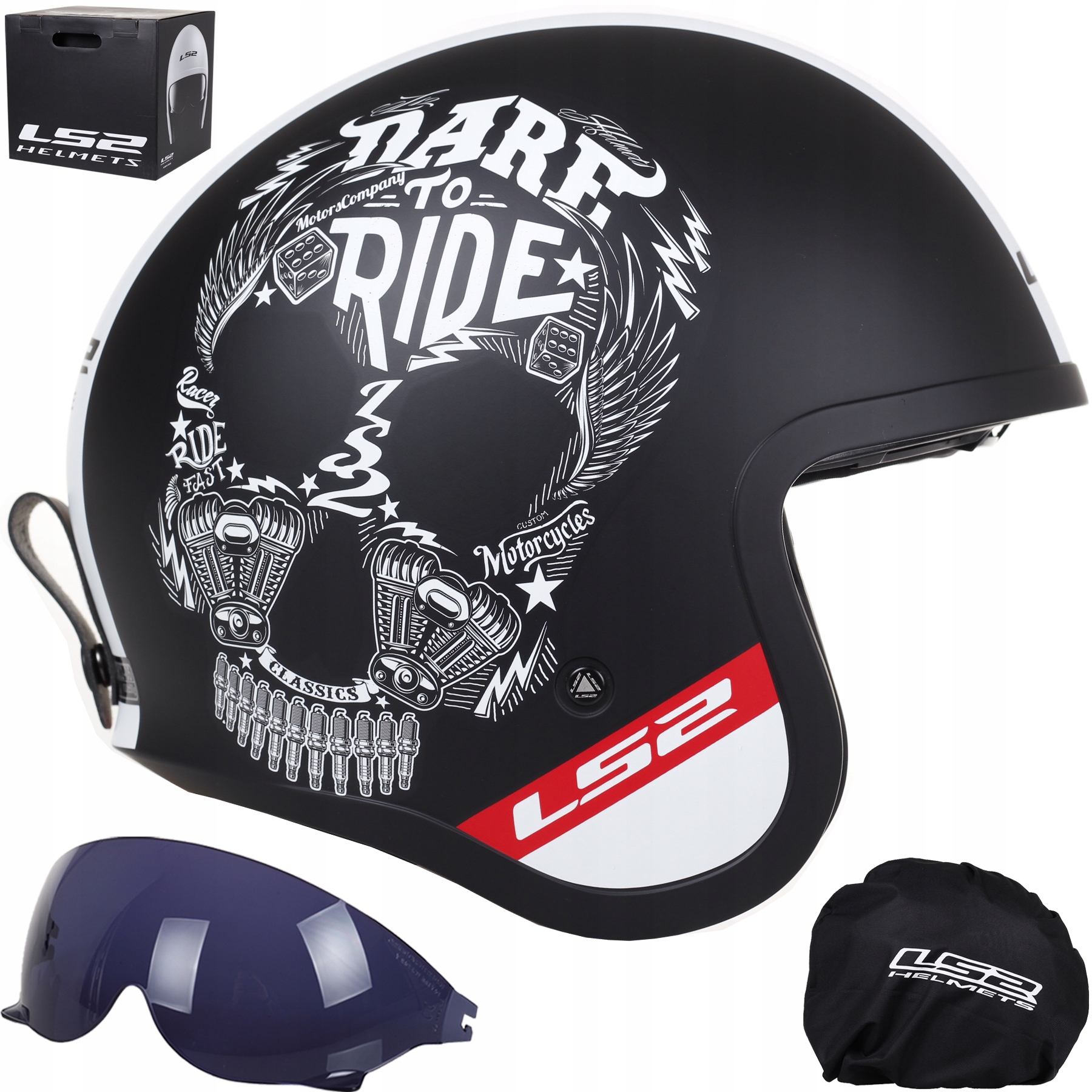Prilba LS2 SPITFIRE OF599 INKY BLACK OPEN CHOPPER