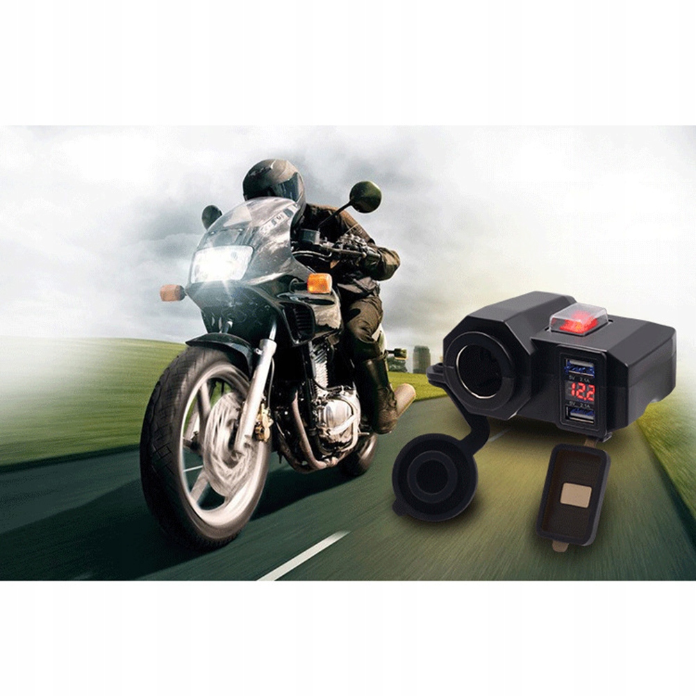 Nabíjačka na motocykel USB s dvojitým portom