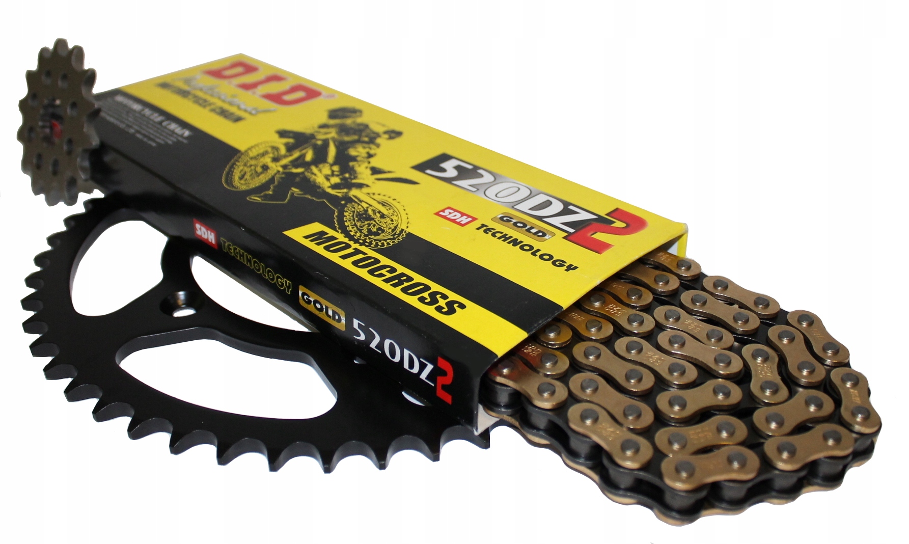 Reťaz + reťazové kolesá Yamaha YFM 350 Warrior GOLD DiD