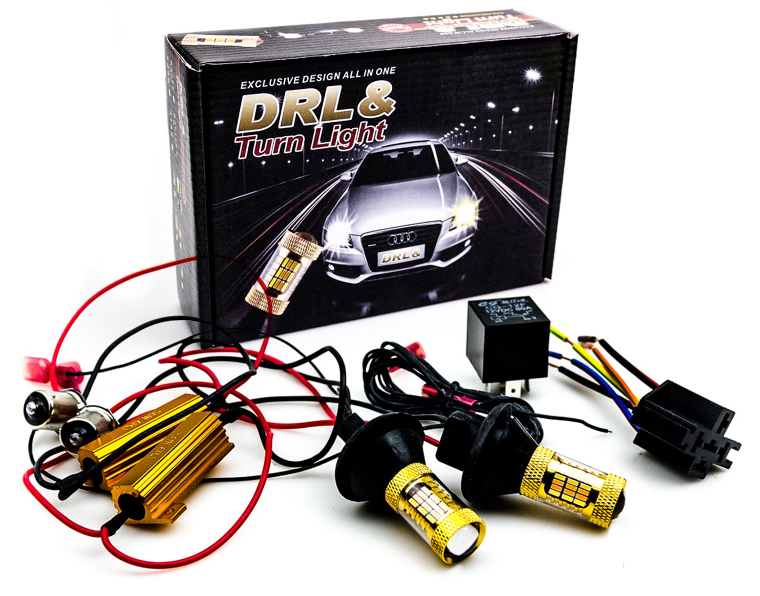 LED denné žiarovky 2v1 smerové svetlá 1156