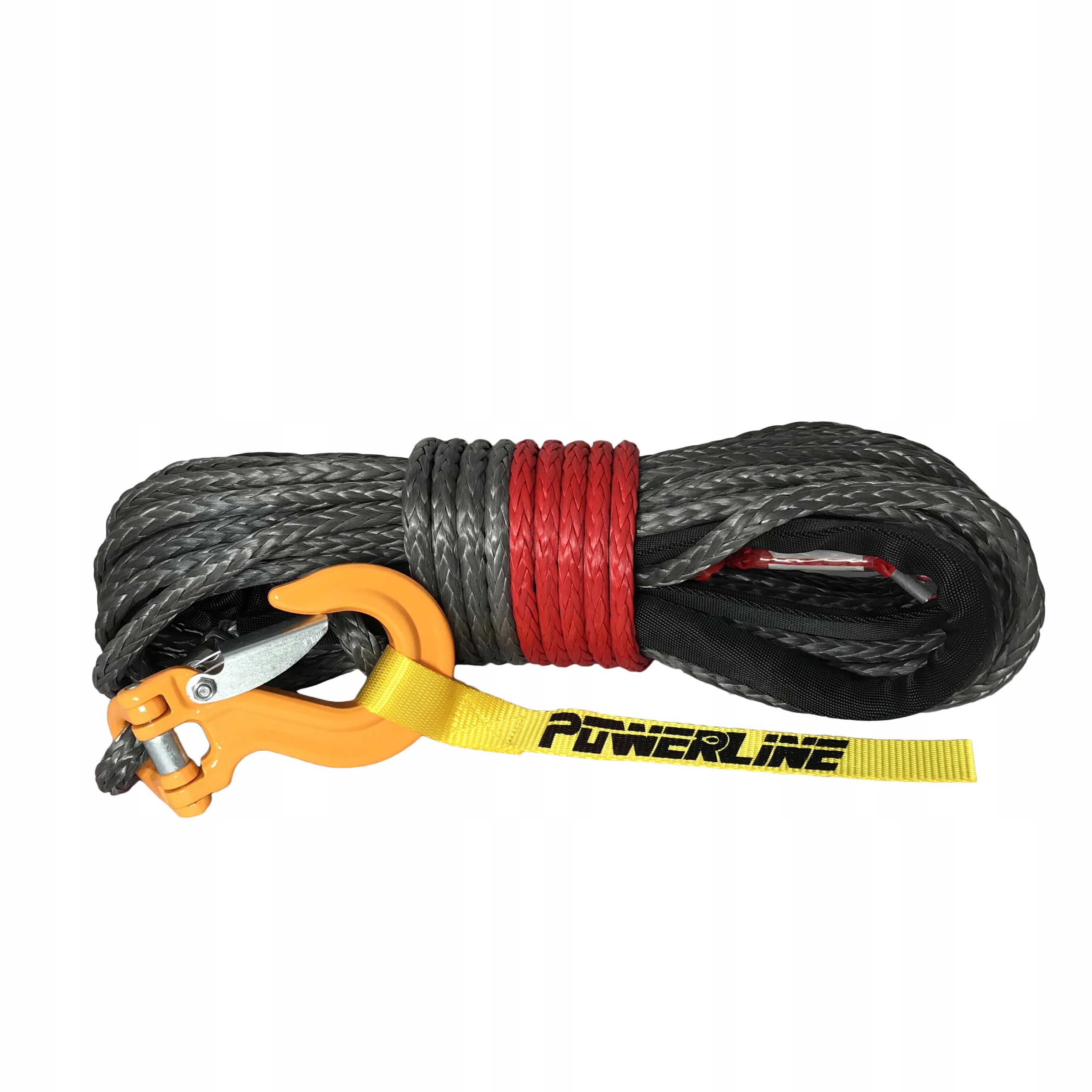 Syntetické lano s háčikom a náprstkom 10 mm x 28 m, 10,5 T.