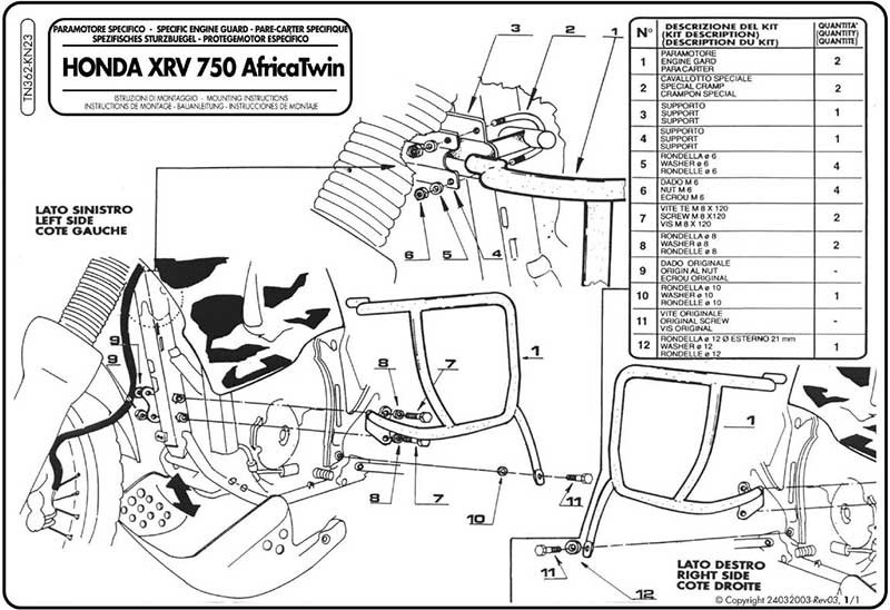 Zrazidlá MB Givi TN362 pre Honda Africa Twin 750