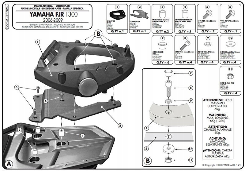 MB doska pre Monolock Yamaha FJR 1300