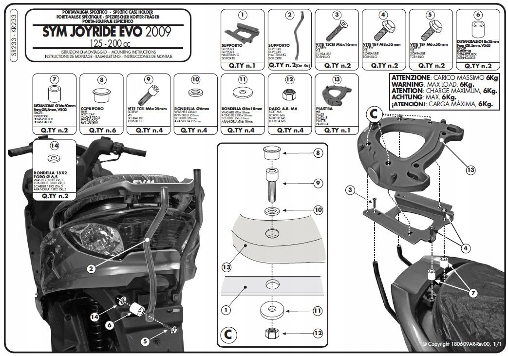 MB Rám pod batožinový priestor Givi SYM Joyride Evo 125 200