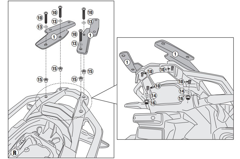 Nosič kufrov MB Honda CRF1000L Africa Twin