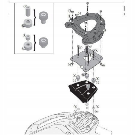 Nosič kufra MB Piaggio MP3 300ie S / B / 500ie