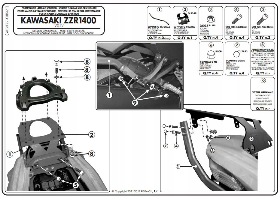 MB horný nosič pre Kawasaki ZZR1400