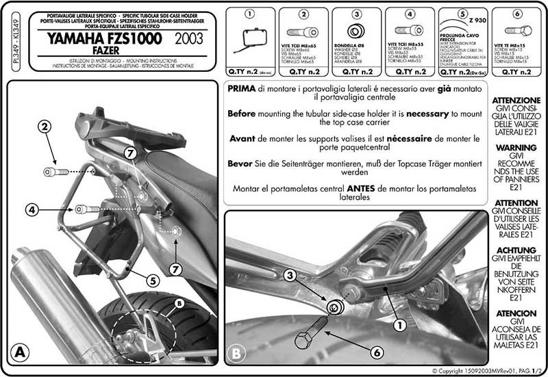 Nosič kufrov MB Monokey Yamaha FZS1000 Fazer