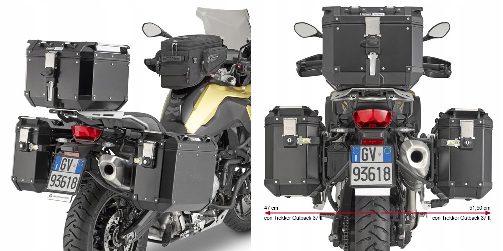 Regály MB pod brašňami Outback BMW F750 850GS