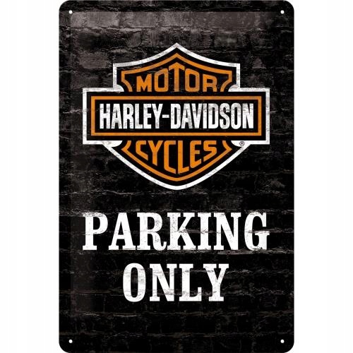 KOVOVÝ PLAGÁTOVÝ LIST 3D 20x30cm HARLEY PARKOVANIE