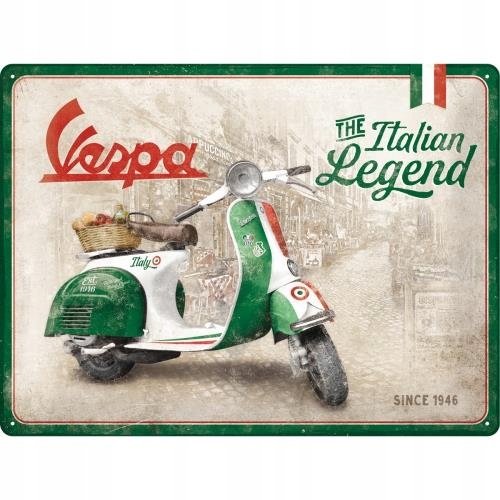 KOVOVÝ PLAGÁTOVÝ LIST 3D 30x40cm VESPA DARČEK