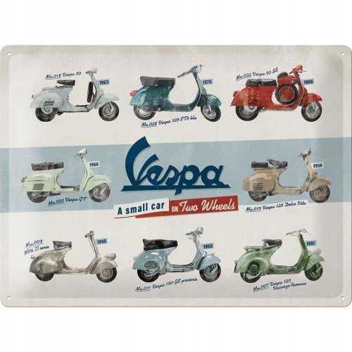 KOVOVÝ PLAGÁTOVÝ 3D SKÚTR VESPA 30x40cm