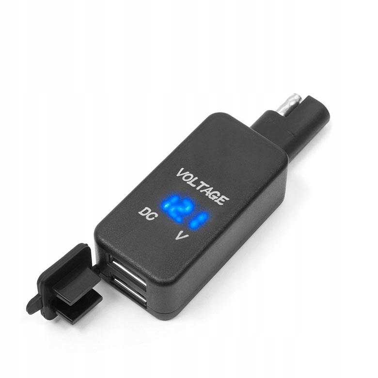 MOTOCYKL DVOJNÁSOBKA USB S VOLTMETROM