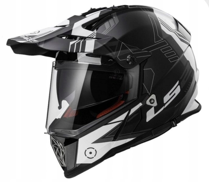 Prilba MX436 ENDURO LS2 PIONEER BIELA ČIERNA VEĽKOSŤ XL