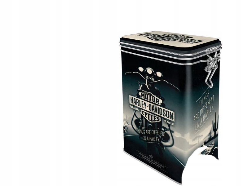 Kovová nádoba na konzervy s klipom Harley Davidson
