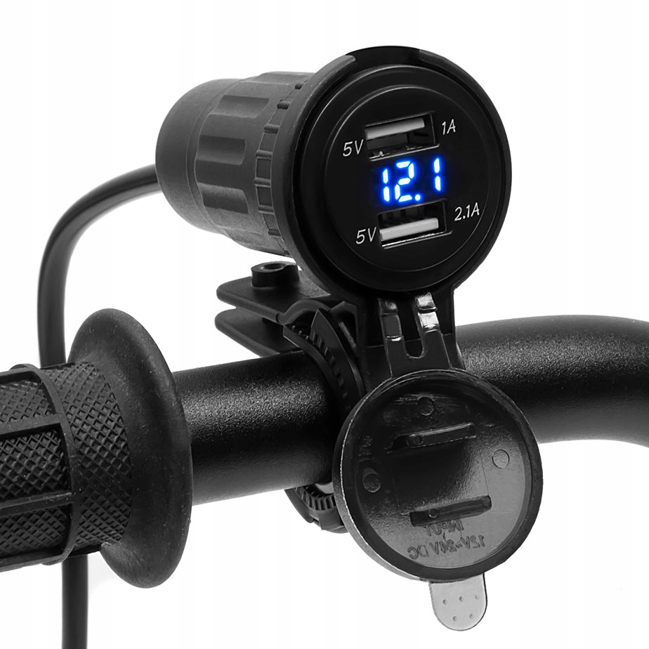 Zásuvka na motocykel eXtreme 2 x adaptér USB 2.1 +