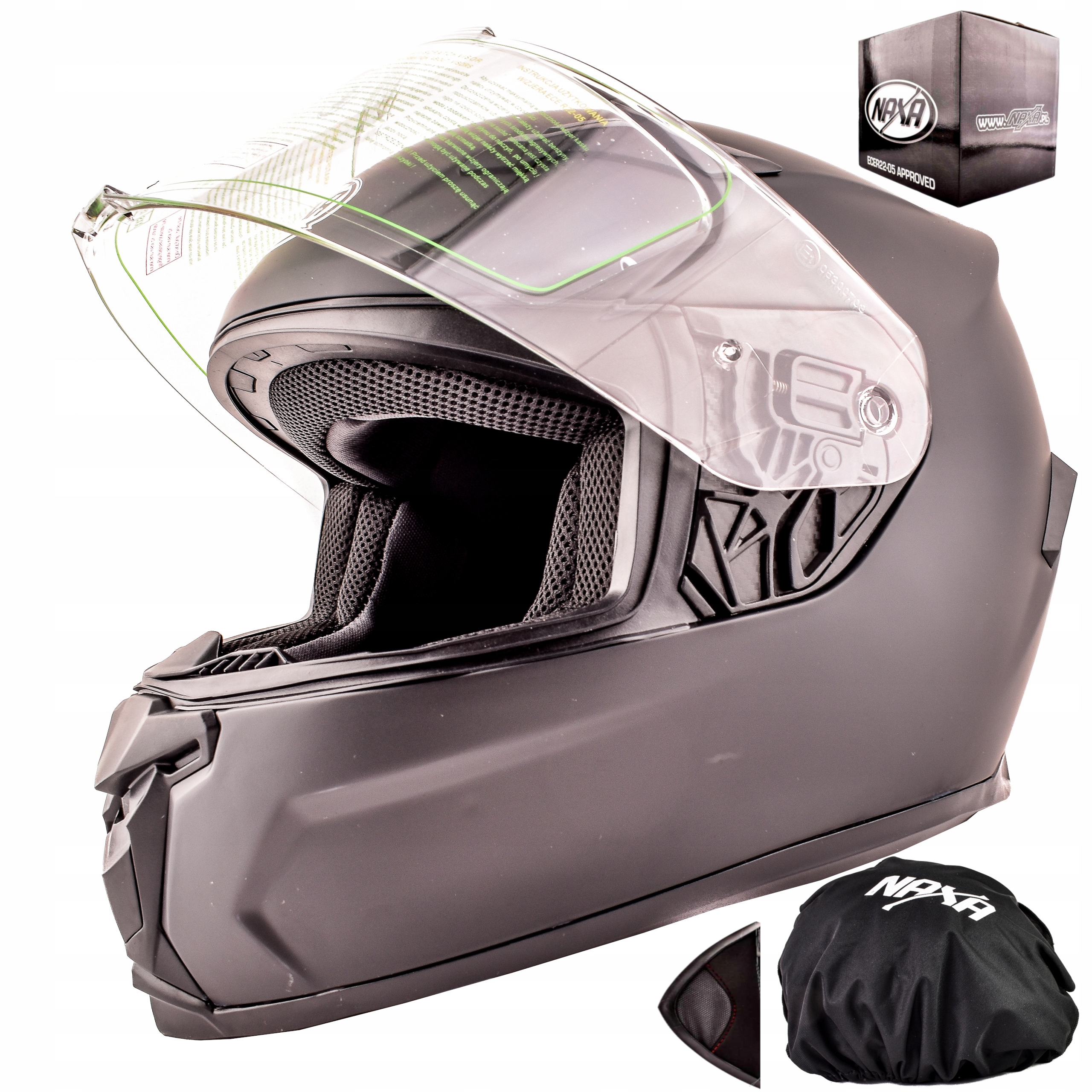 PRILBA NAXA F25 / B ČIERNA MATNÁ MOTOCYKEL veľkosť XS
